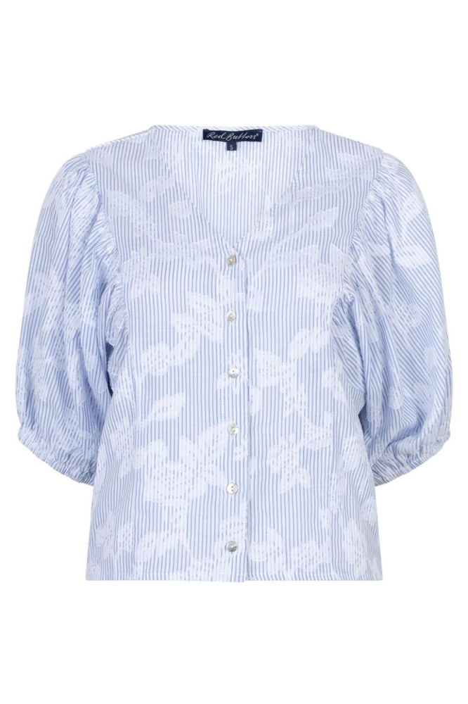 Red Button blauwe dames blouse | Vooraanzicht
