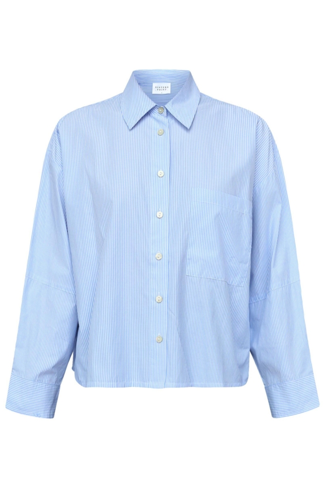 SisterS point blauwe dames blouse | Vooraanzicht