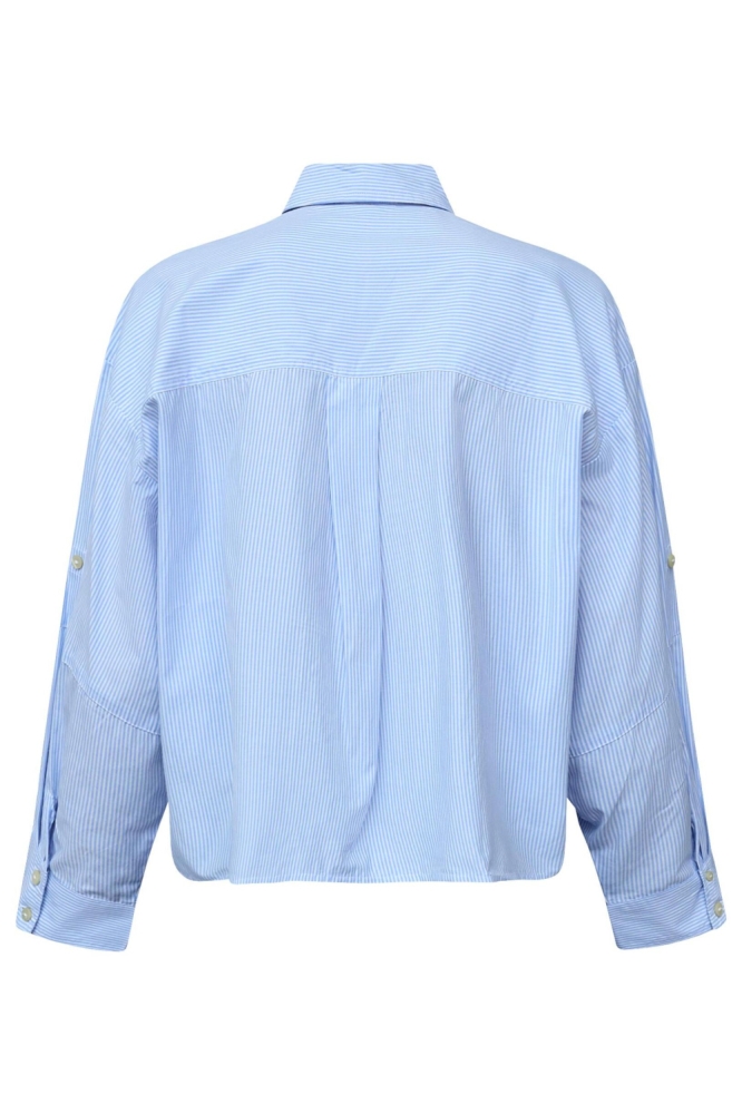 SisterS point blauwe dames blouse | Achteraanzicht
