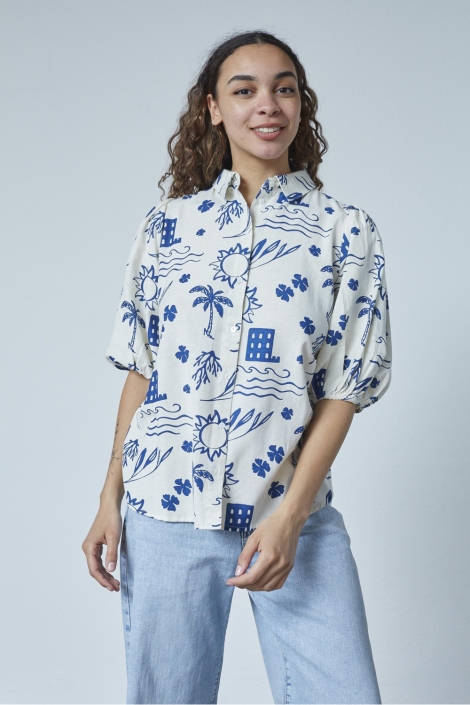 SisterS point witte dames blouse | Model vooraanzicht