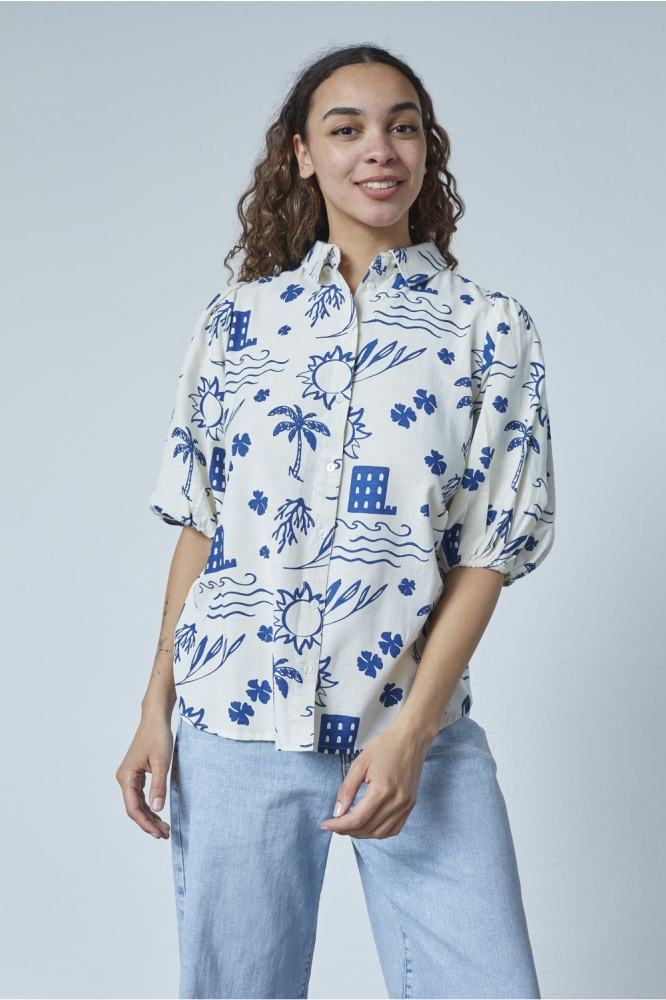 SisterS point witte dames blouse | Model vooraanzicht