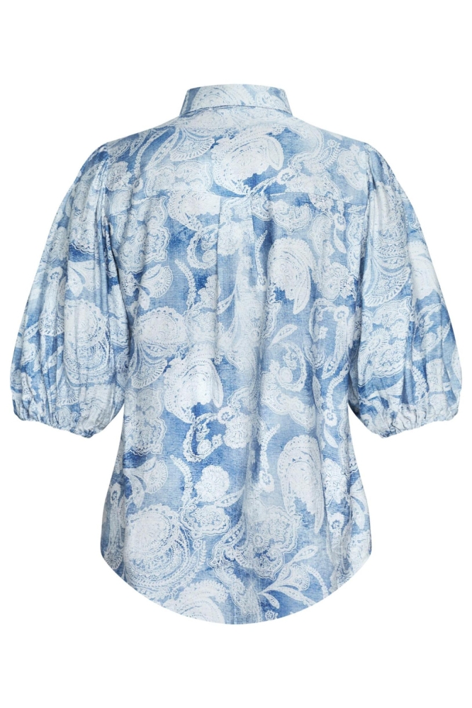 SisterS point blauwe dames blouse | Achteraanzicht