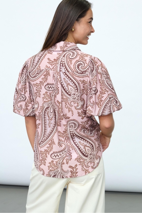 SisterS point roze dames blouse | Model achteraanzicht