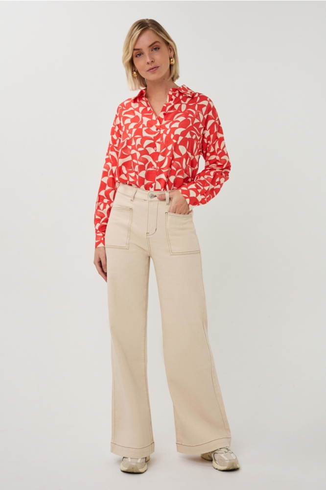 EsQualo rode dames blouse | Model