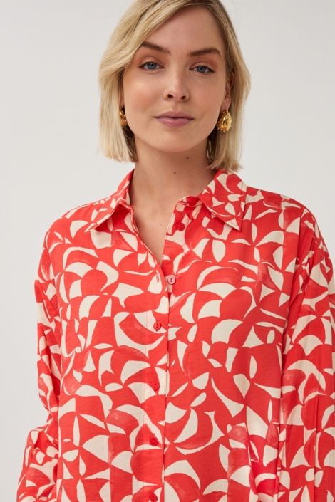 EsQualo rode dames blouse | Close up