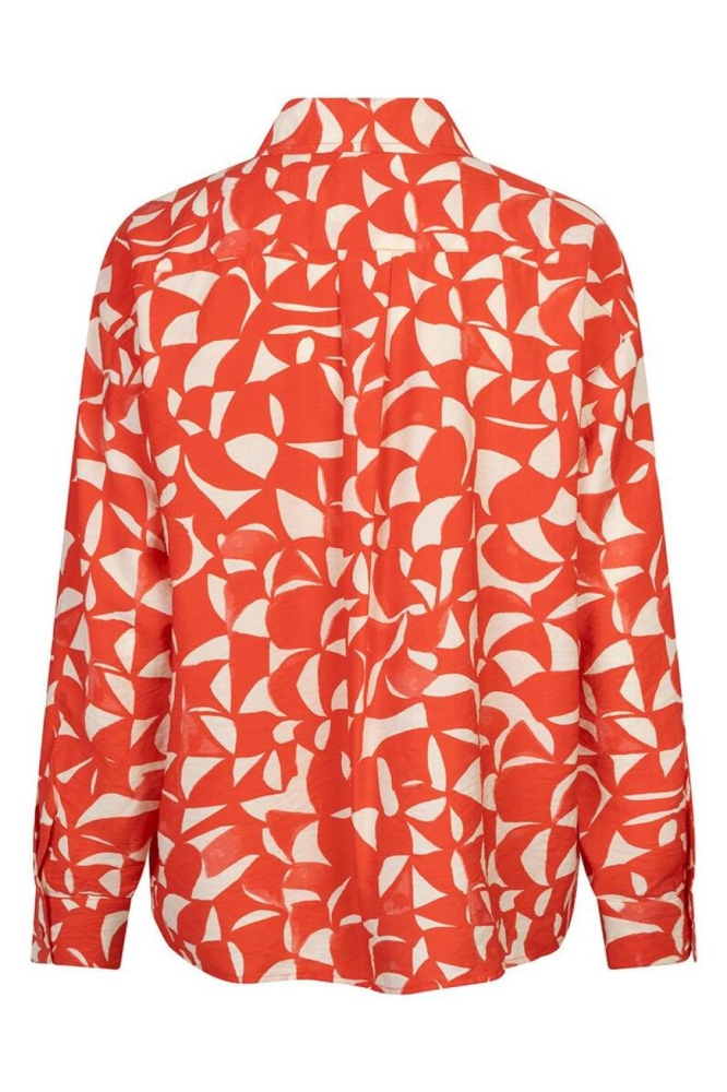 EsQualo rode dames blouse | Achteraanzicht