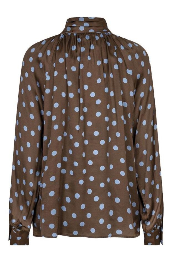 EsQualo bruine dames blouse | Achteraanzicht