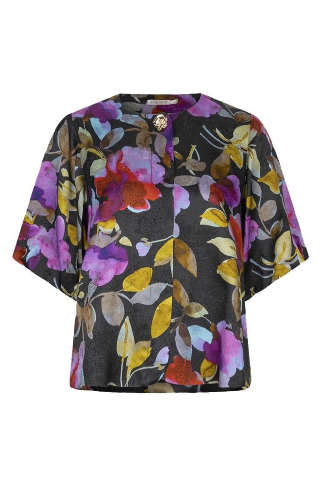 EsQualo multi color dames blouse | Vooraanzicht