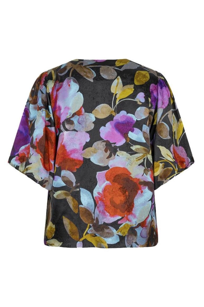 EsQualo multi color dames blouse | Achteraanzicht