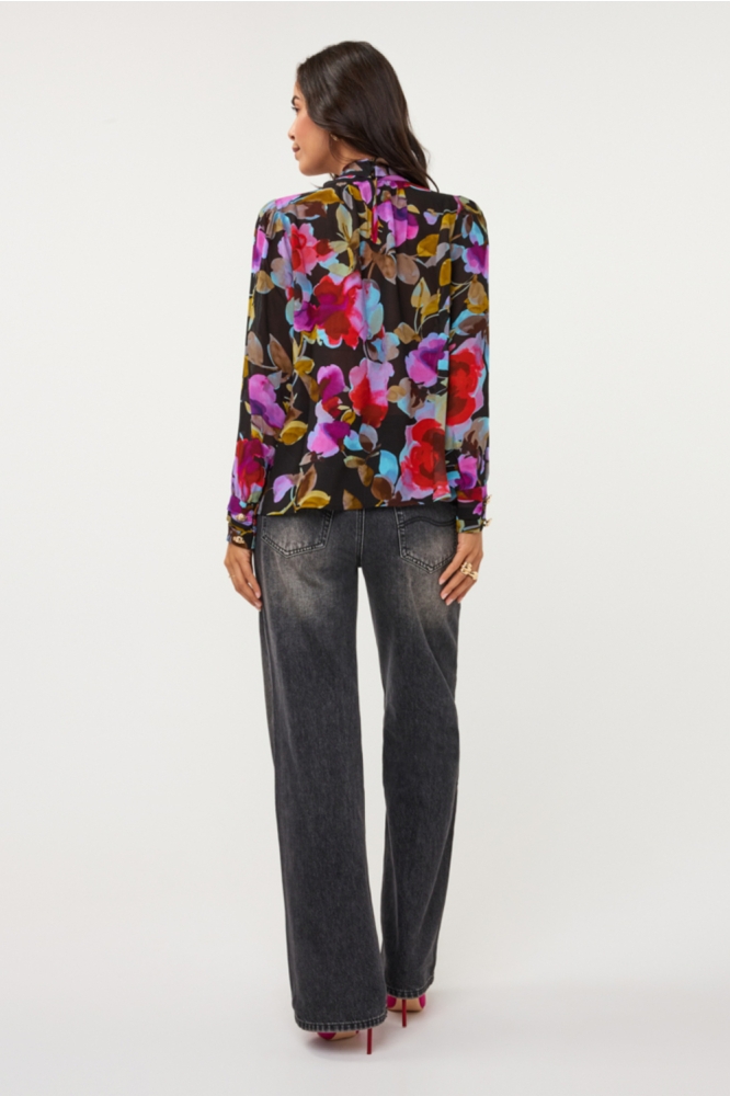 EsQualo zwarte dames blouse | Model