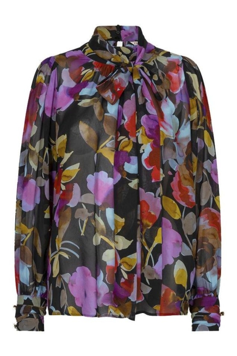 EsQualo zwarte dames blouse | Vooraanzicht