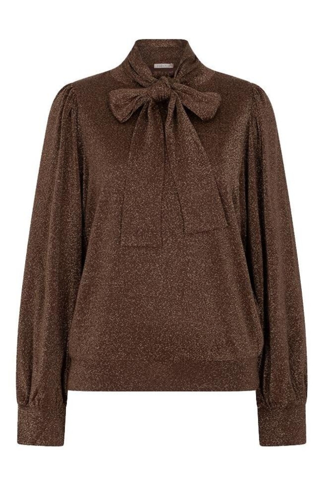 EsQualo bruine dames blouse | Vooraanzicht