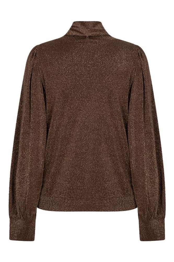EsQualo bruine dames blouse | Achteraanzicht