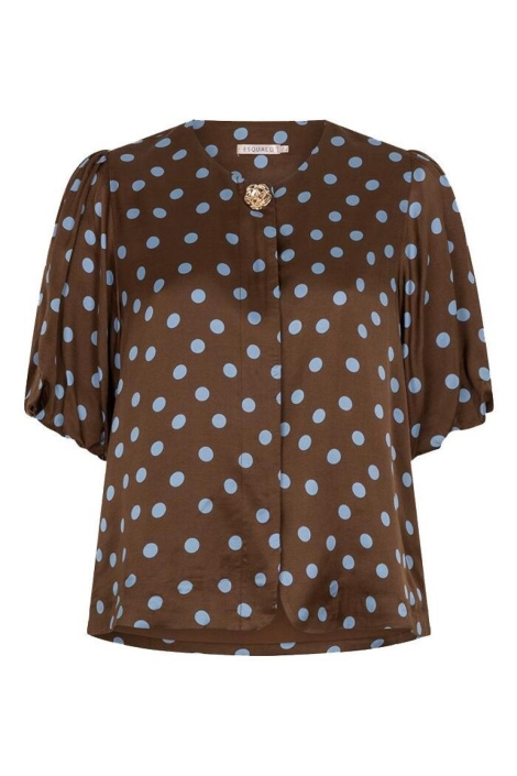 EsQualo bruine dames blouse | Vooraanzicht