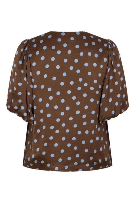 EsQualo bruine dames blouse | Achteraanzicht