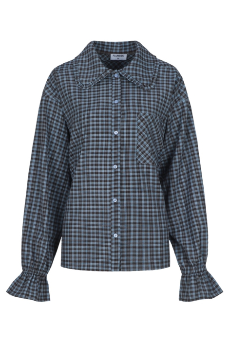 Fluresk bruine dames blouse | Vooraanzicht
