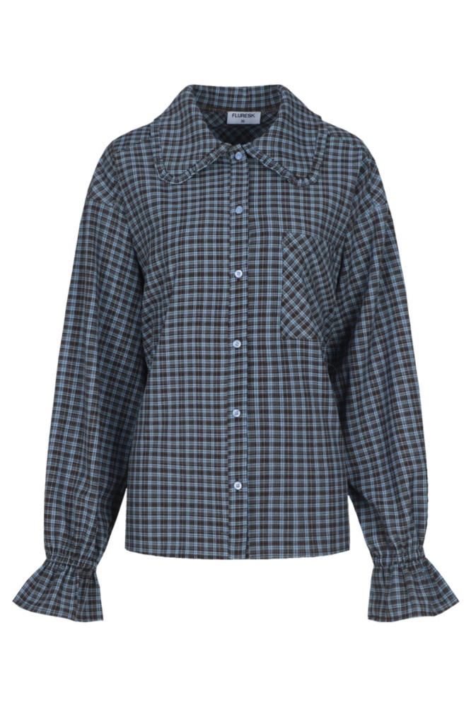Fluresk bruine dames blouse | Vooraanzicht