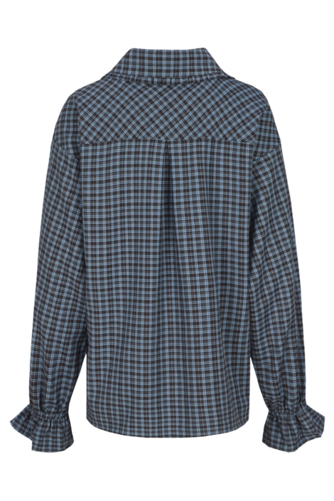 Fluresk bruine dames blouse | Achteraanzicht