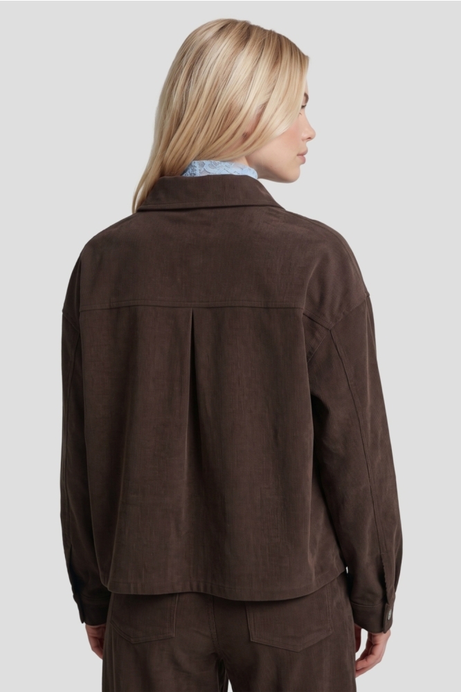 Fluresk bruine dames blouse | Model achteraanzicht