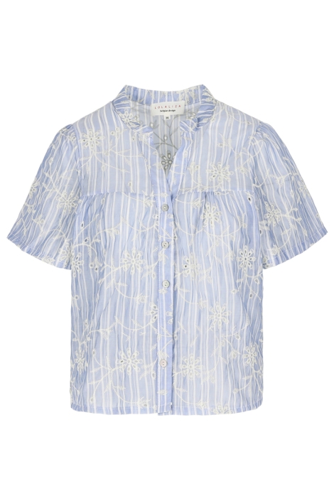 LolaLiza blauwe dames blouse | Vooraanzicht
