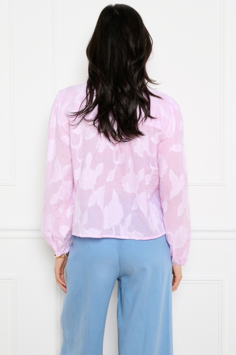 LolaLiza roze dames blouse | Model achteraanzicht