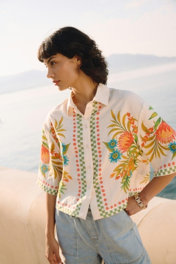 Garcia Blouse BLOUSE MET PRINT Q260029 2082 Turtledove