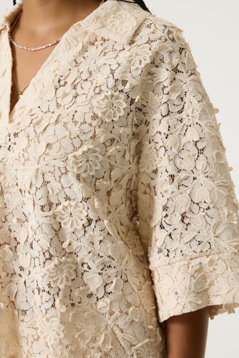 Garcia beige dames blouse | Close up