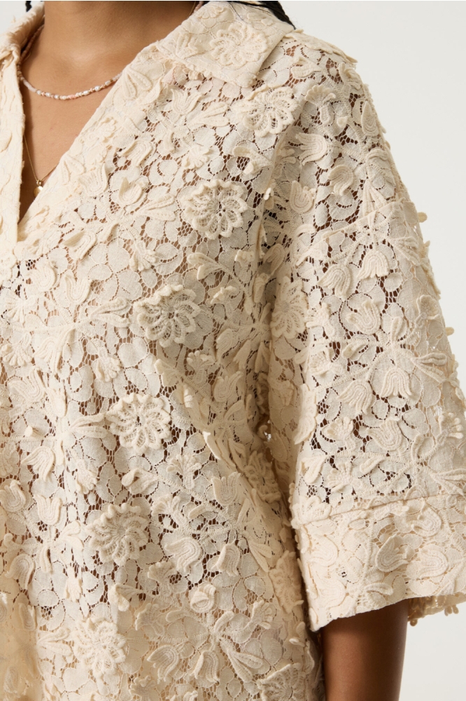 Garcia beige dames blouse | Close up