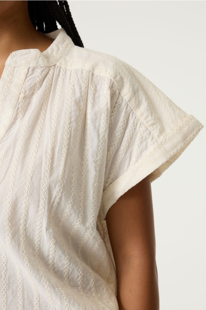 Garcia beige dames blouse | Close up