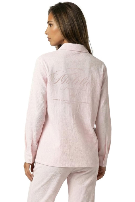 Malelions roze dames blouse | Model achteraanzicht