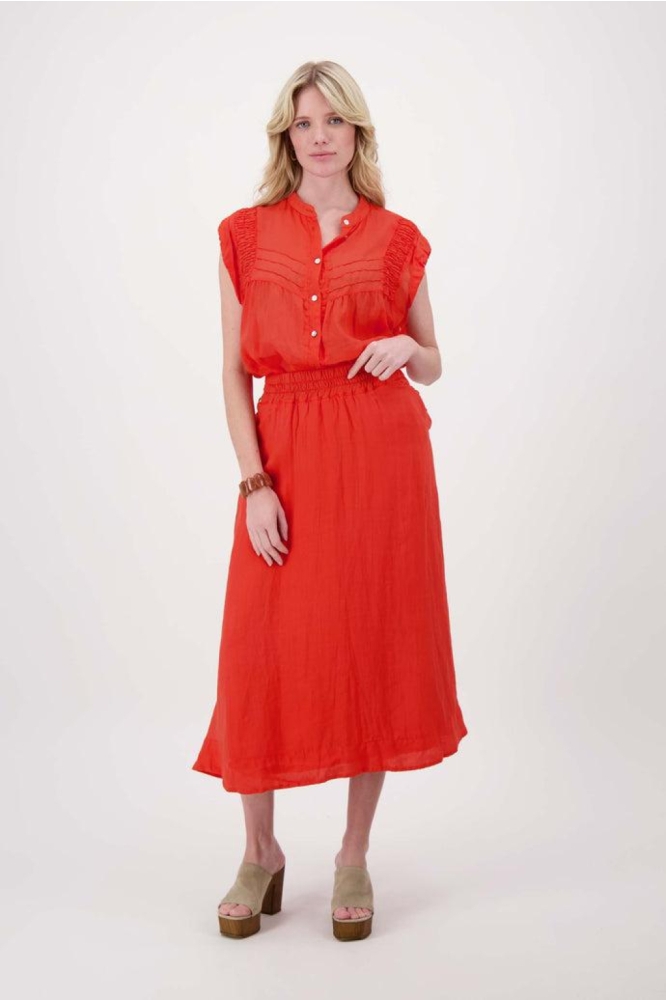 Zusss oranje dames blouse | Model