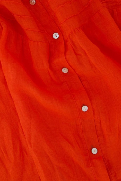 Zusss oranje dames blouse | Close up