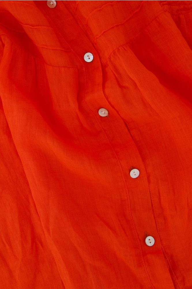 Zusss oranje dames blouse | Close up