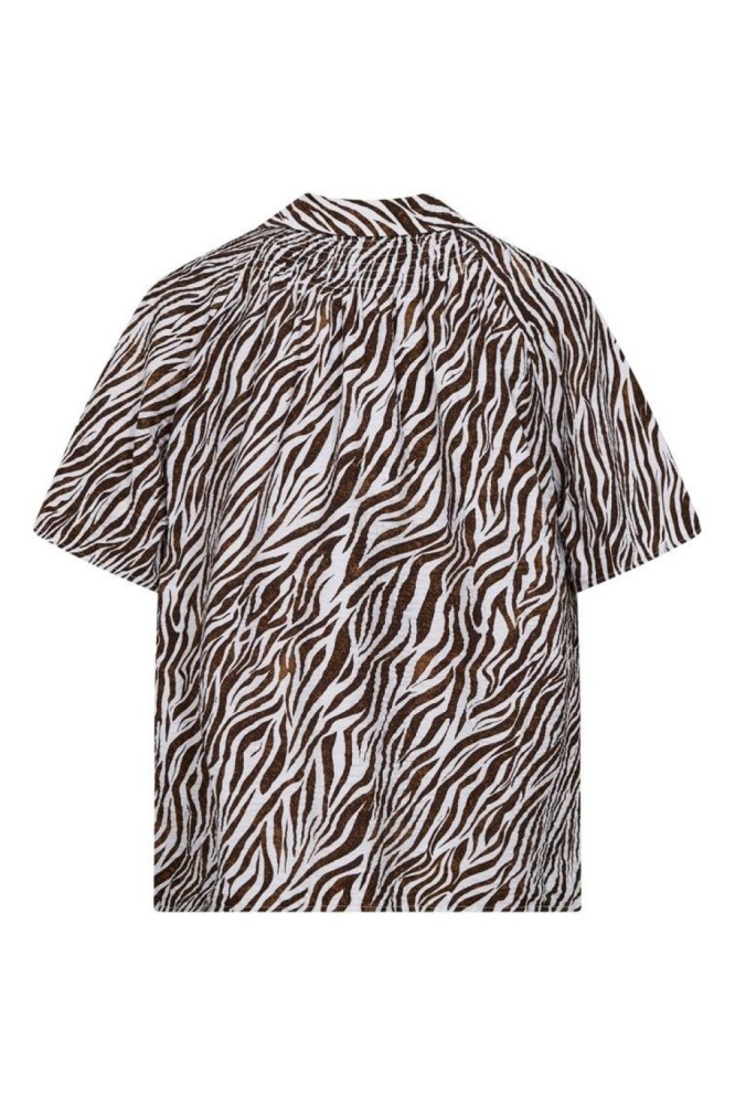 Freequent bruine dames blouse | Achteraanzicht