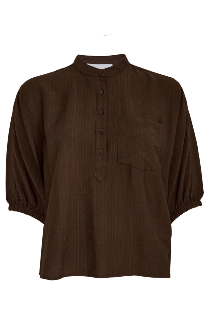 Minus bruine dames blouse | Vooraanzicht