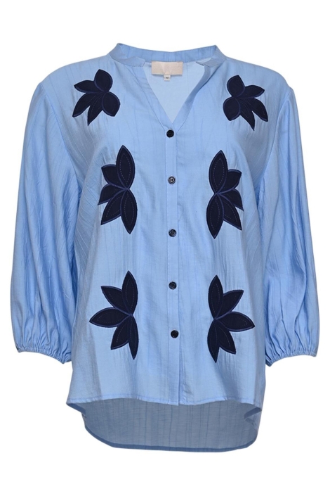 Maicazz blauwe dames blouse | Vooraanzicht