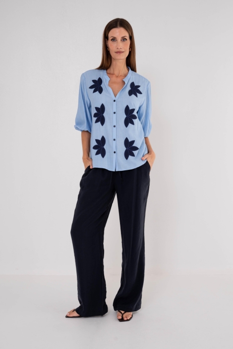 Maicazz blauwe dames blouse | Model