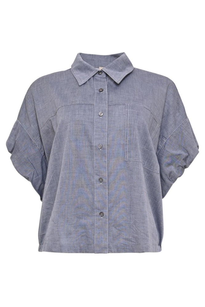 Maicazz blauwe dames blouse | Vooraanzicht