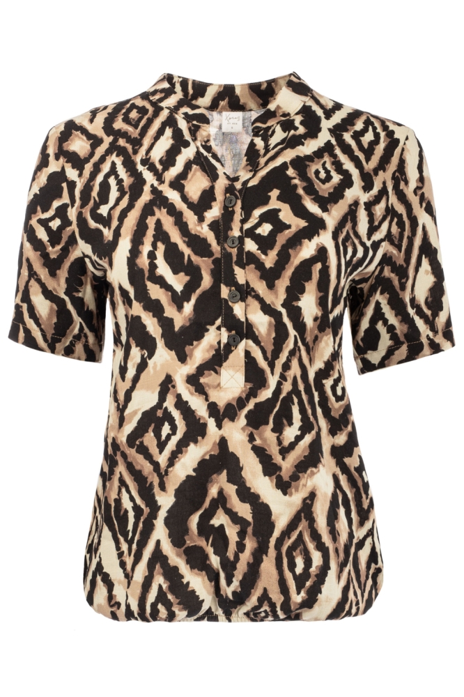 NED beige dames t-shirt | Vooraanzicht