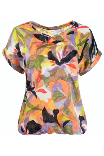 NED T-shirt LUCIE SS SALMON WATERCOLOUR FLOW 26S5 X1985 01 Salmon