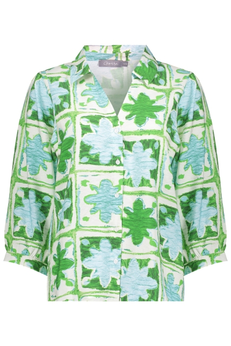Geisha groene dames blouse | Vooraanzicht