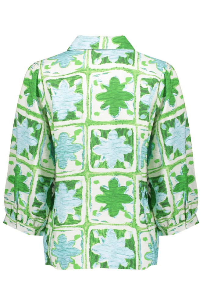 Geisha groene dames blouse | Achteraanzicht