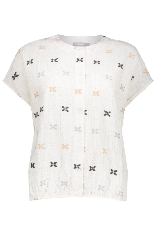 Geisha zand dames blouse | Vooraanzicht
