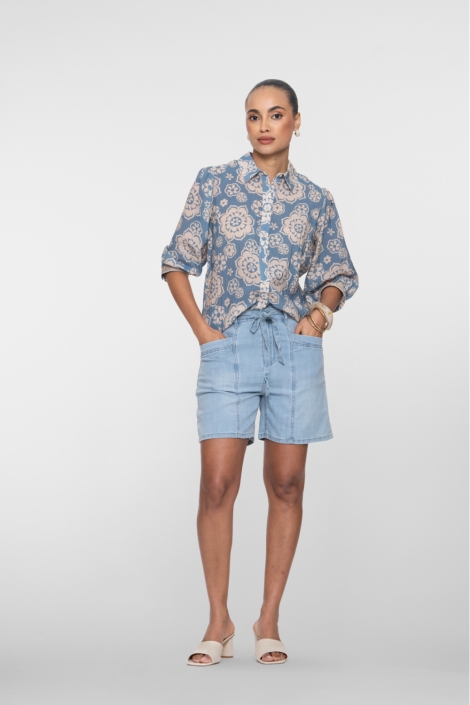 Geisha blauwe dames blouse | Model