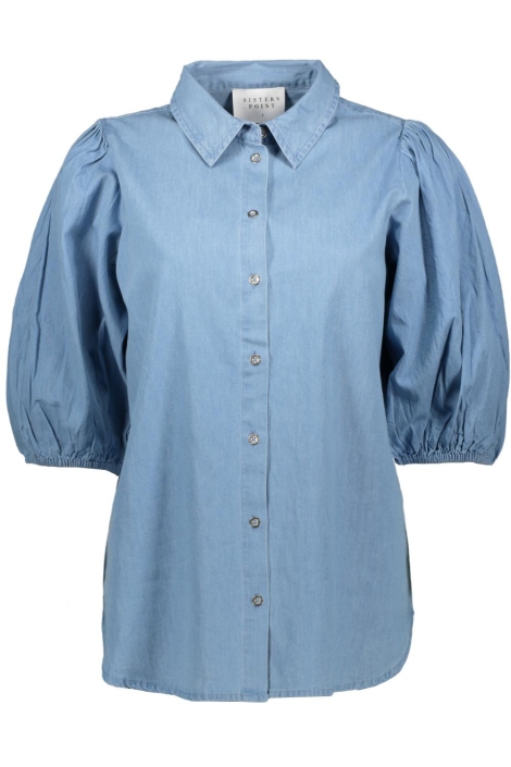 SisterS point blauwe dames blouse | Vooraanzicht