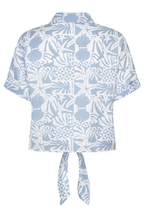 Lofty Manner blauwe dames blouse | Achteraanzicht