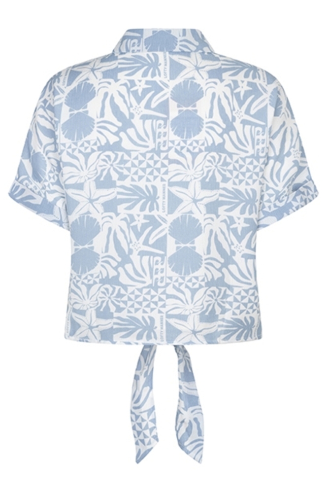 Lofty Manner blauwe dames blouse | Achteraanzicht