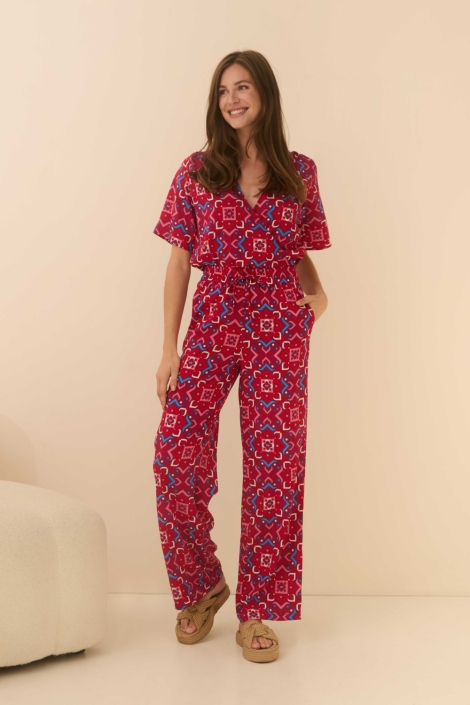 Lofty Manner rode dames blouse | Model vooraanzicht