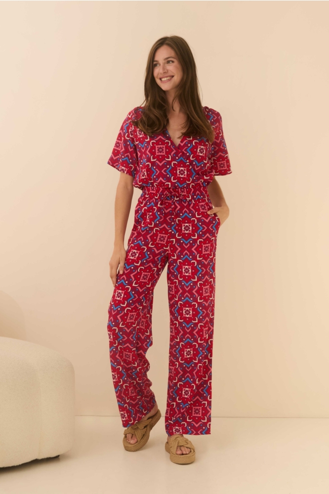 Lofty Manner rode dames blouse | Model vooraanzicht