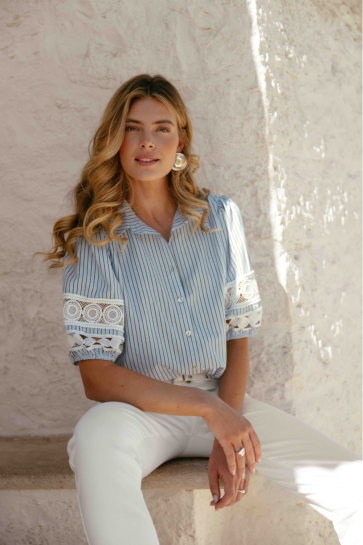 C&S The Label Blouse LIORA BLOUSE 26ZFQH15 601 LIGHT BLUE